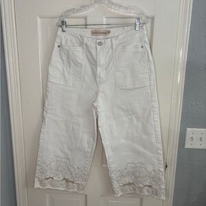Soft Surroundings White Cropped Denim Sz. 12